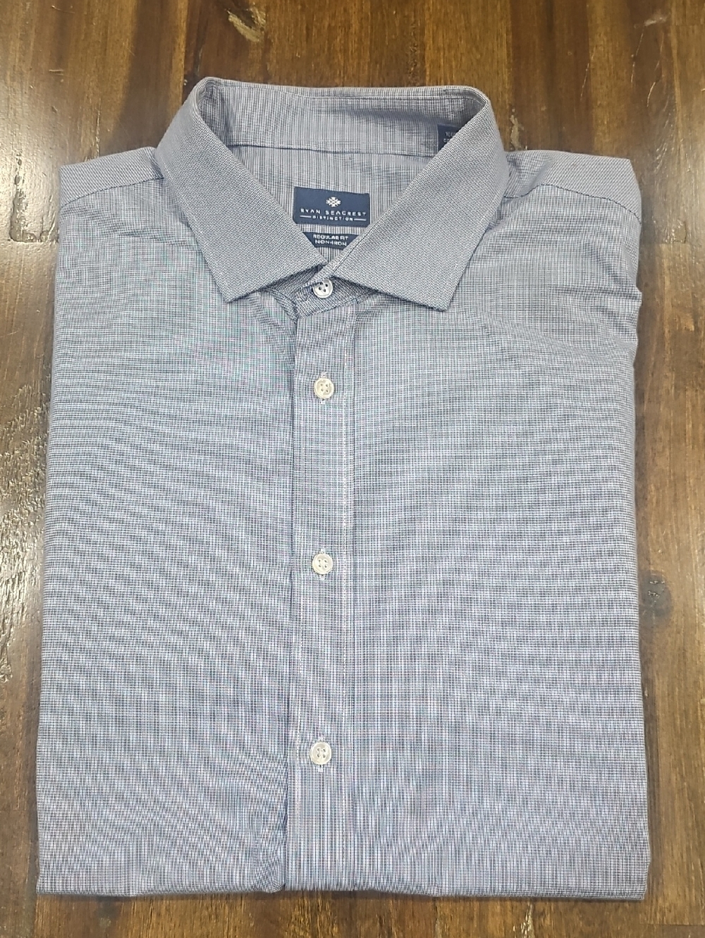 Ryan Seacrest Distinction Light Blue Check Dress Shirt